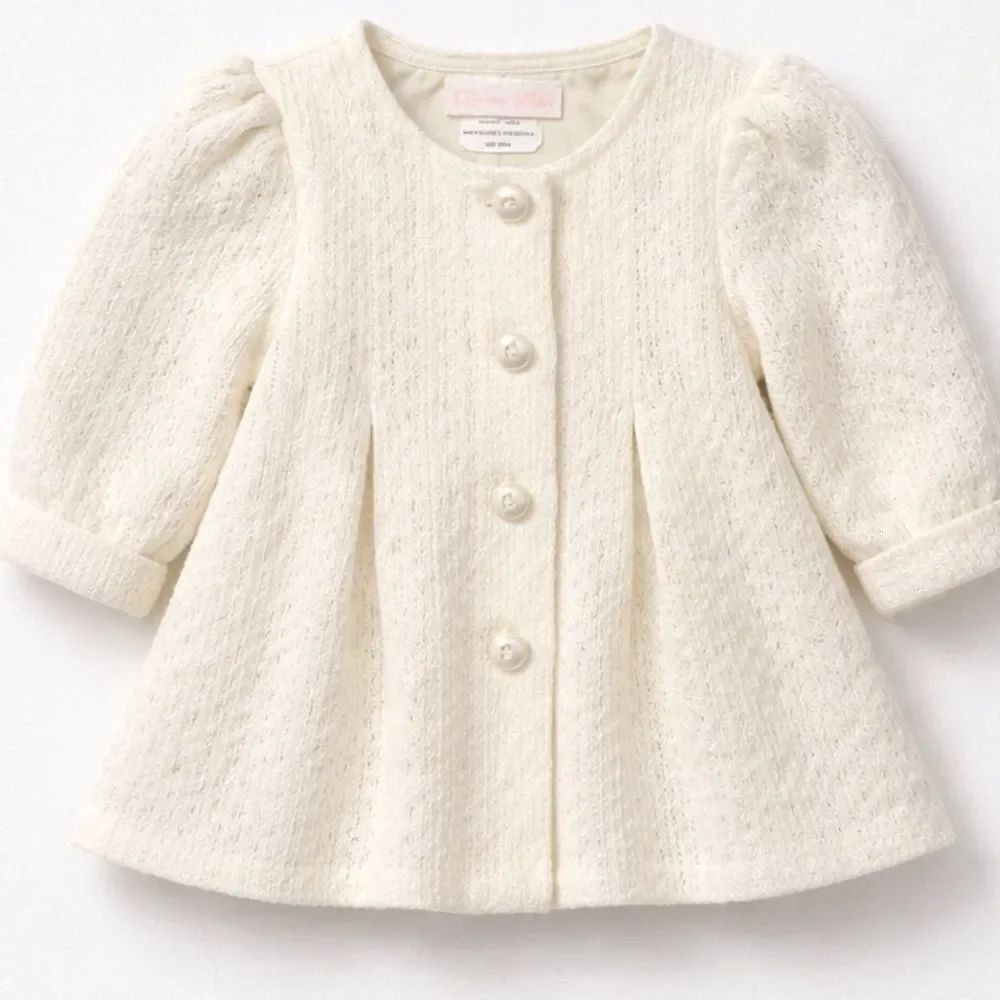 Bonnie Baby ivory sweater coat dress size 12 months